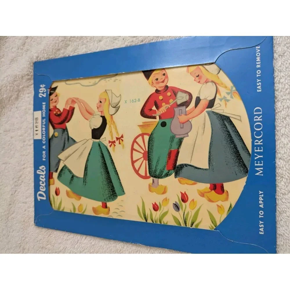 Vintage NOS Meyercord Decals Holland Dutch People With Wooden Shoes